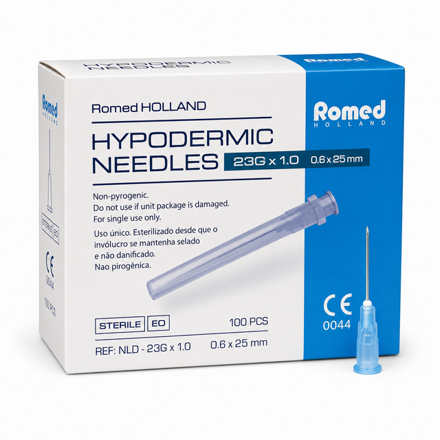 Kanyl 23G (0,60 × 25 mm) – Blå – Romed