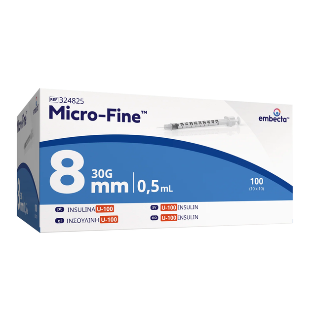 Insulinsprutor U-100 0,5 ml 31G × 8 mm – Micro-Fine™