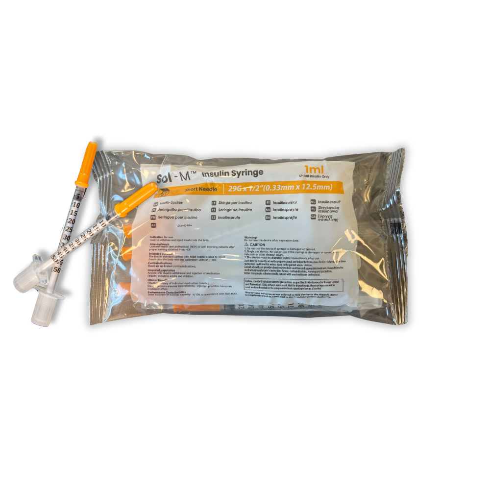 10st Insulinsprutor U-100 1ml 29G 0,33 x 12mm Sol-M™