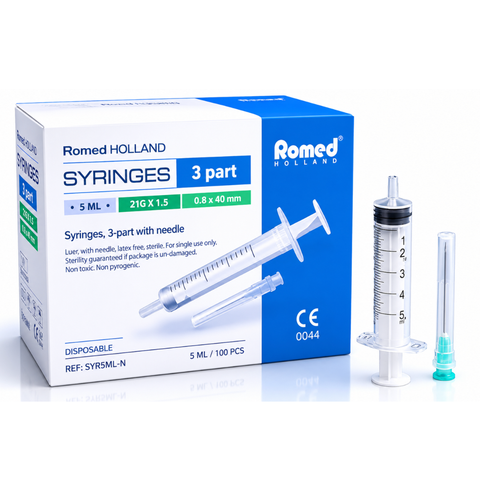 Romed Sprutor 5ml 3-komponent med Grön Kanyl (Blisterpack)