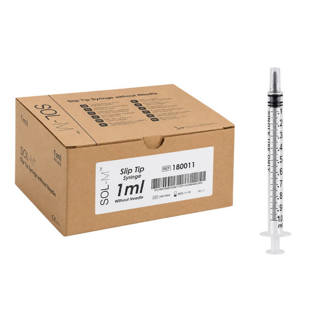 Sprutor 1ml – 3-komponent - Luer Slip - Sol-m