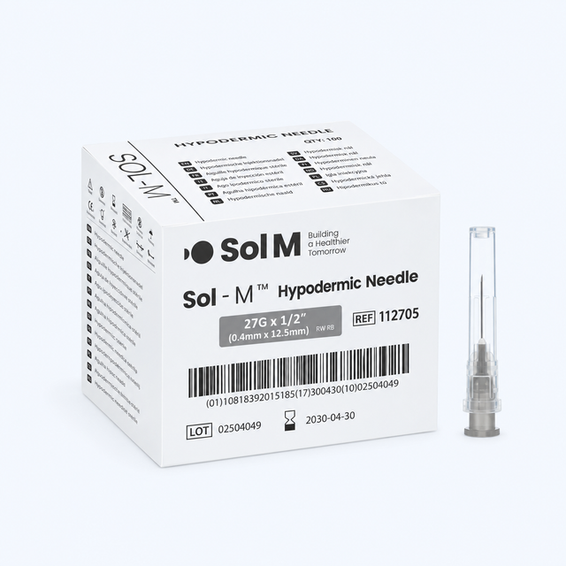 Grå kanyl 27G 0,40 × 12,5 mm – Sol-M™