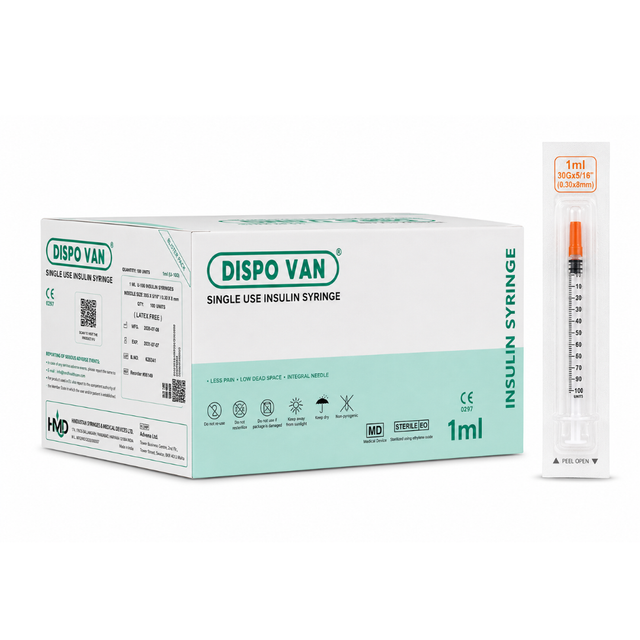 Insulinspruta 1 ml 30G × 8 mm - DISPO VAN